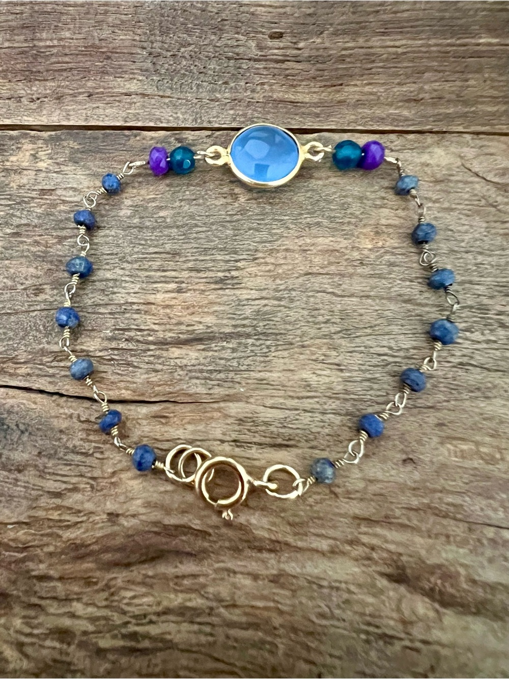 Handcrafted Blue & Purple Beaded Bracelet - Women Jewelry